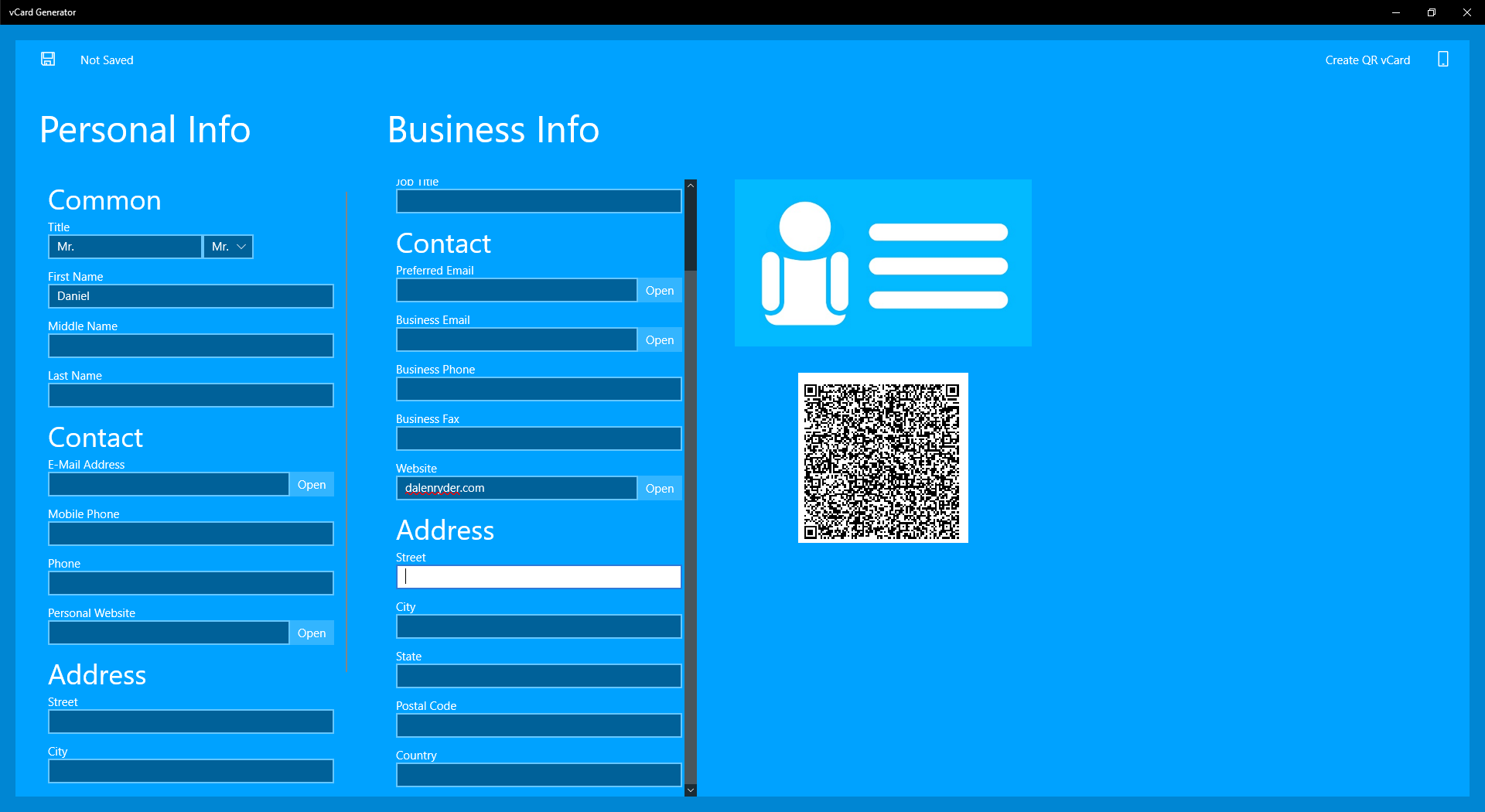 vCard Generator